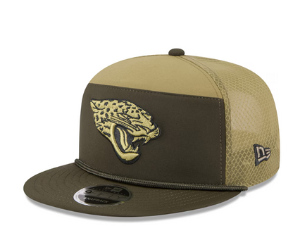 Jacksonville Jaguars  Men's New Era Dark Green 2025 Salute to Service Split Panel 9FIFTY Snapback Hat