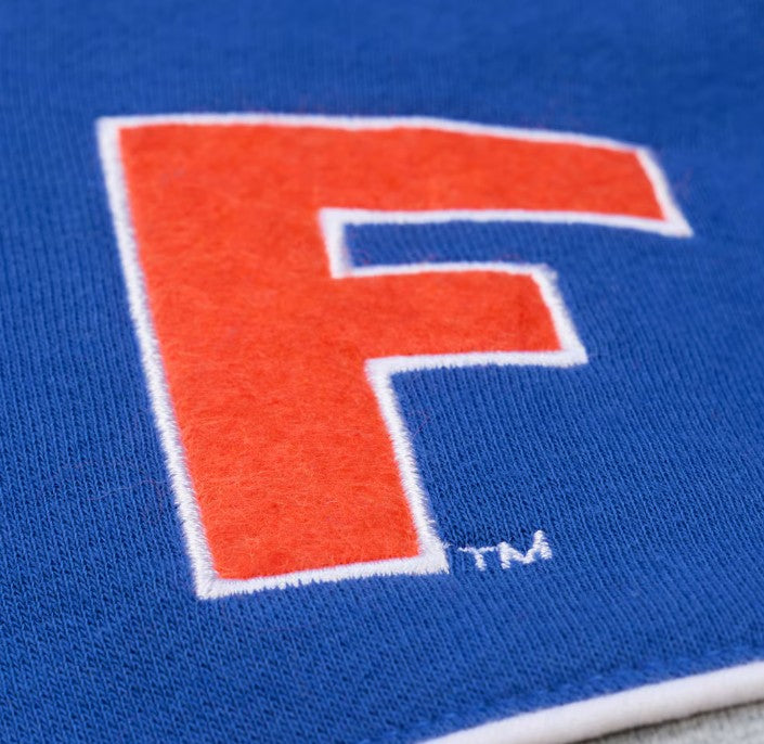 NCAA University of Florida Gators Florida Gators Royal/Heather Gray Fleece Crewneck Sweatshirt