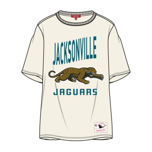 Jacksonville Jaguars Mitchell & Ness Men's Logo Rise BF Tee - Cream