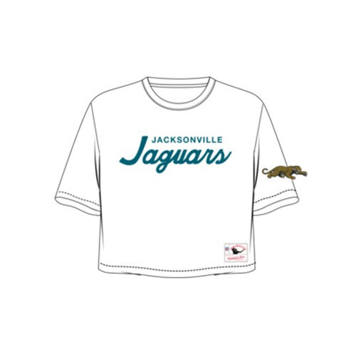 Jacksonville Jaguars Mitchell & Ness Women's Head Coach Crop Tee - White