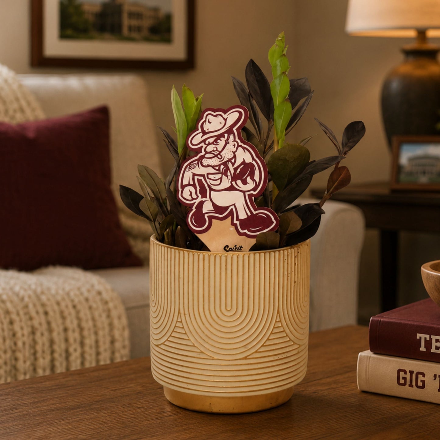 Texas A&M Football Sarge Color Plant Stake