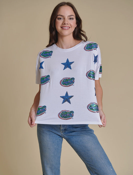 NCAA Florida Gators The All Over Sequin Boxy Women’s Tee