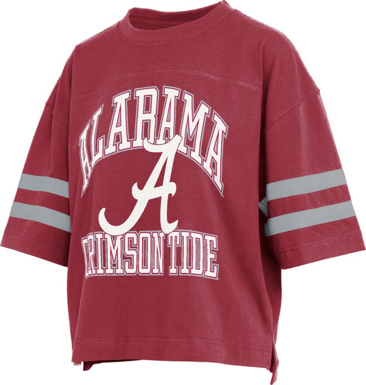 NCAA Alabama Crimson Tide Pressbox Wayne Tyler Crimson Oversized Jersey Top