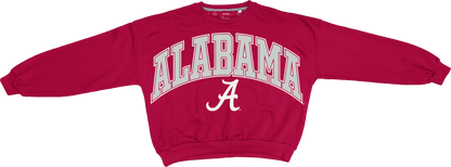 Crimson Alabama Crimson Tide crewneck sweatshirt with a team graphic, by Pressbox