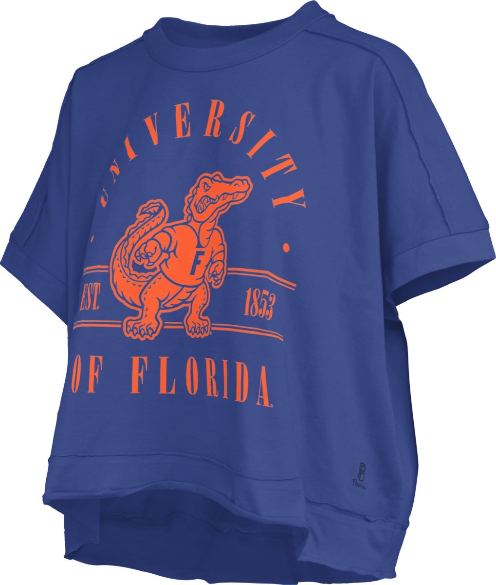 NCAA Florida Gators Pressbox Sloane Debo Royal Cap Sleeve Crew Top