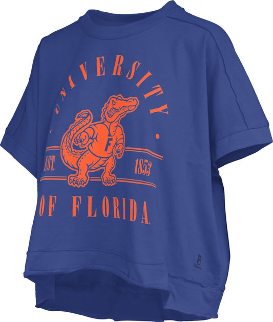 NCAA Florida Gators Pressbox Sloane Debo Royal Cap Sleeve Crew Top