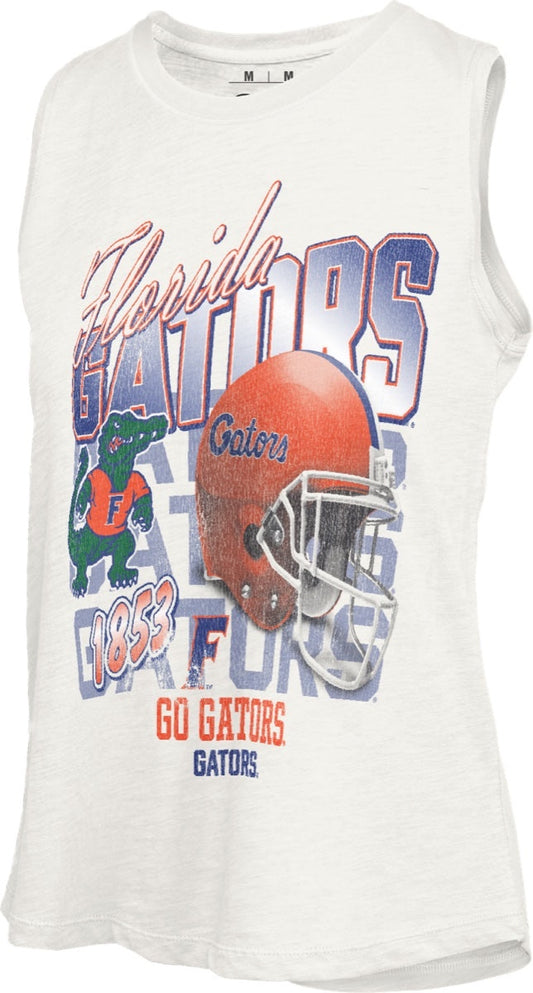 NCAA Florida Gators Pressbox Gametime Miranda White Hi-Lo Slub Tank