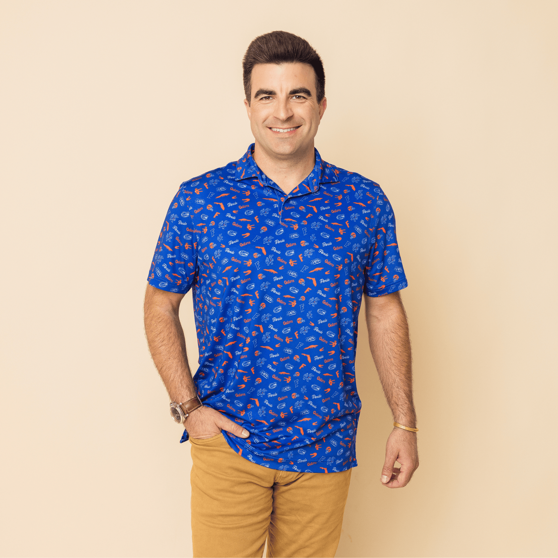 UF Swamp Safari Print Polo — on-model
