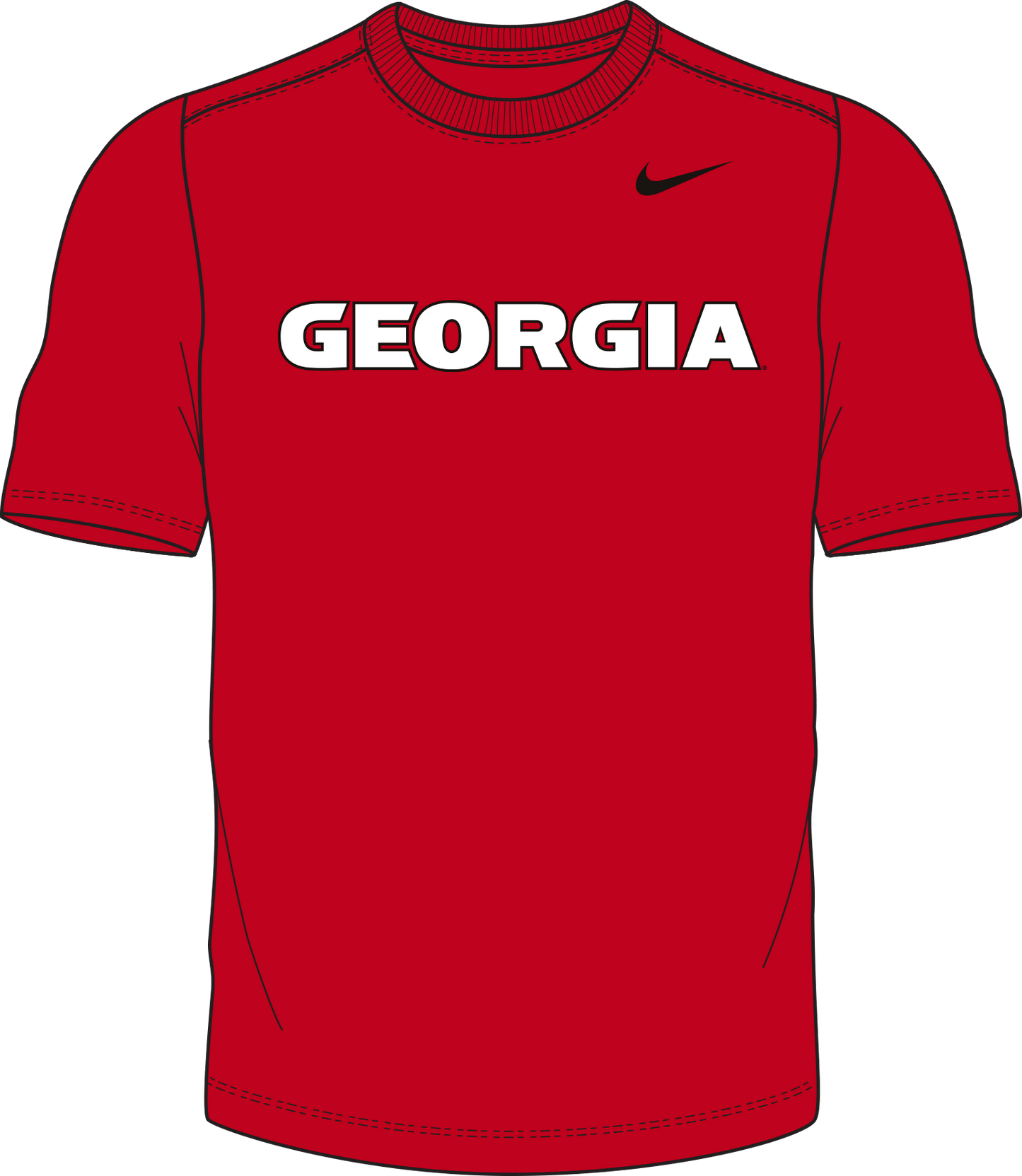 NCAA Georgia Bulldogs Nike Men's Legend Primary Wordmark Tee (Red)