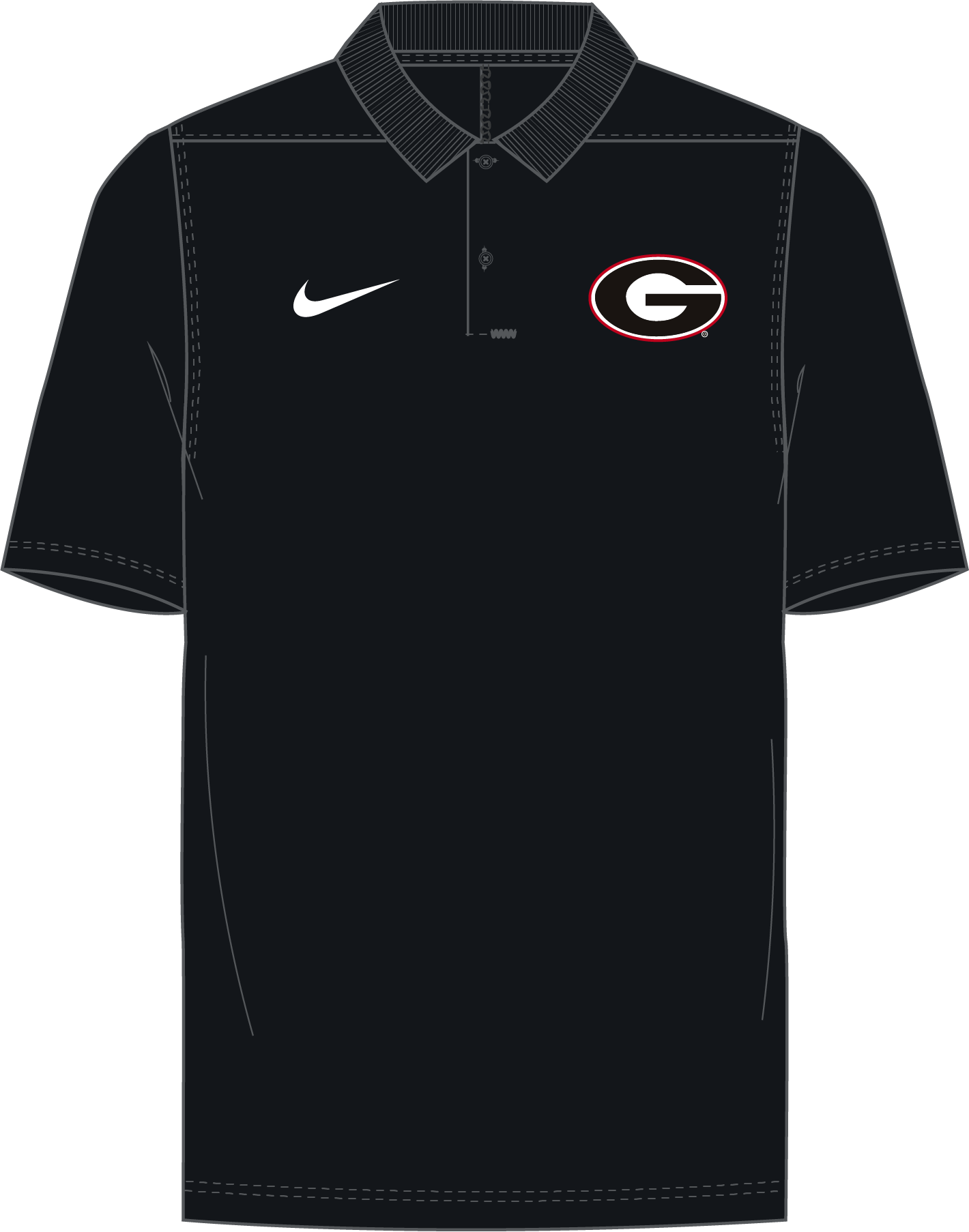 NCAA Georgia Bulldogs Nike Men's Victory Polo Primary Logo (Black)