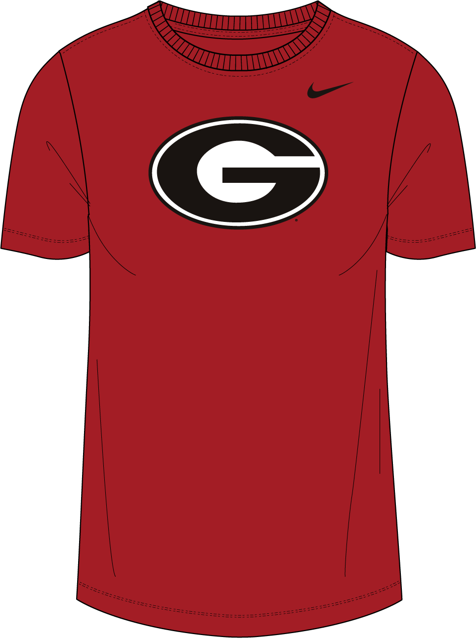 NCAA Georgia Bulldogs Nike Women's Cotton Logo Tee (Red)