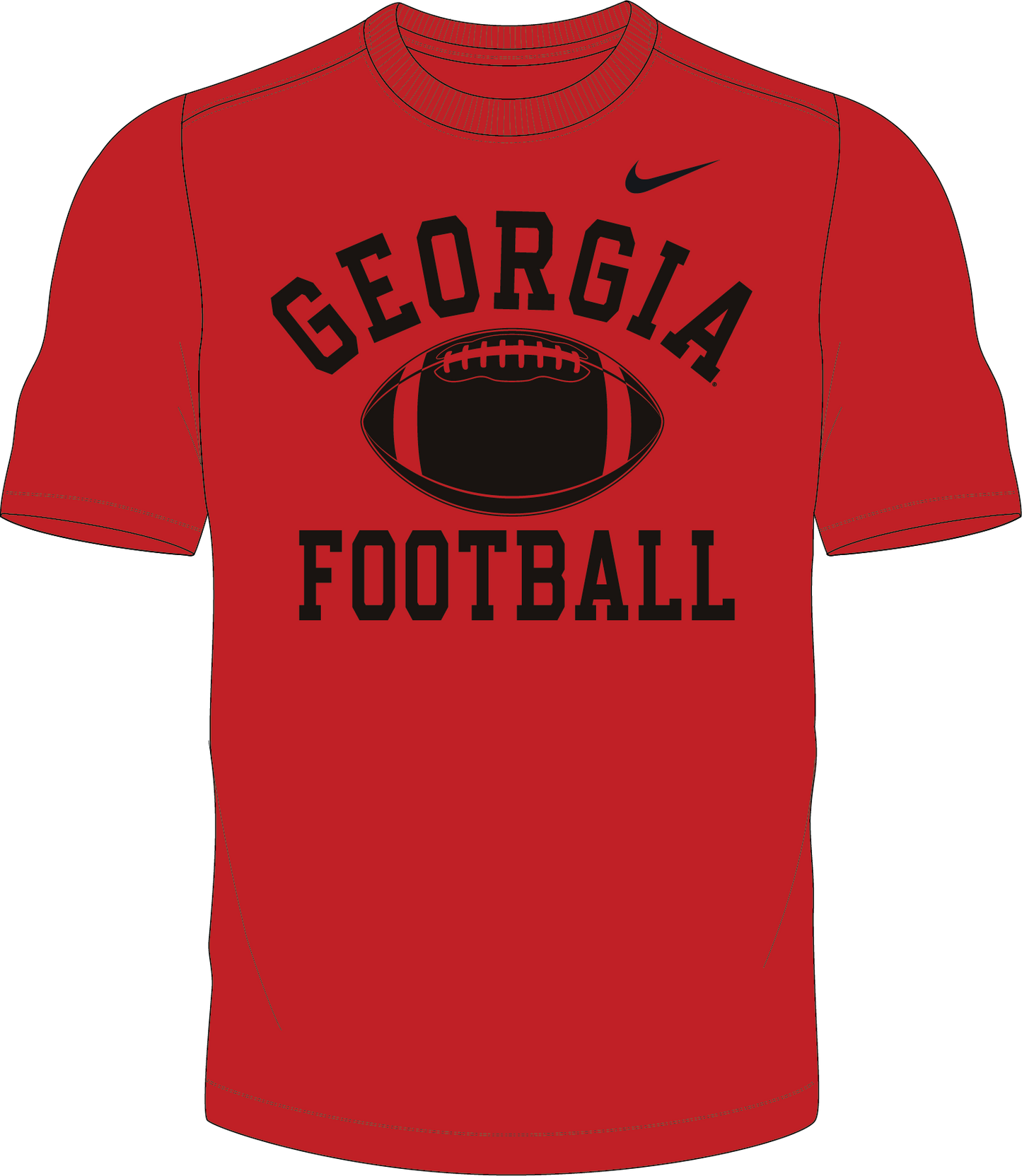 NCAA Georgia Bulldogs Nike Men's Legend Arch Football Tee