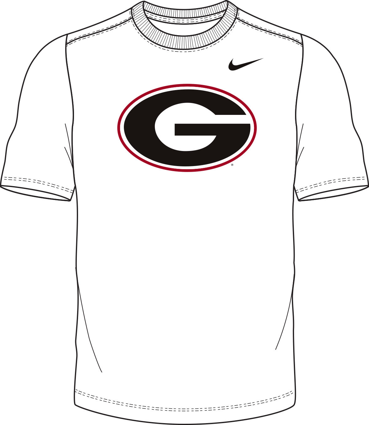 NCAA Georgia Bulldogs Nike Men's Cotton Primary Logo Tee (Alt Black)