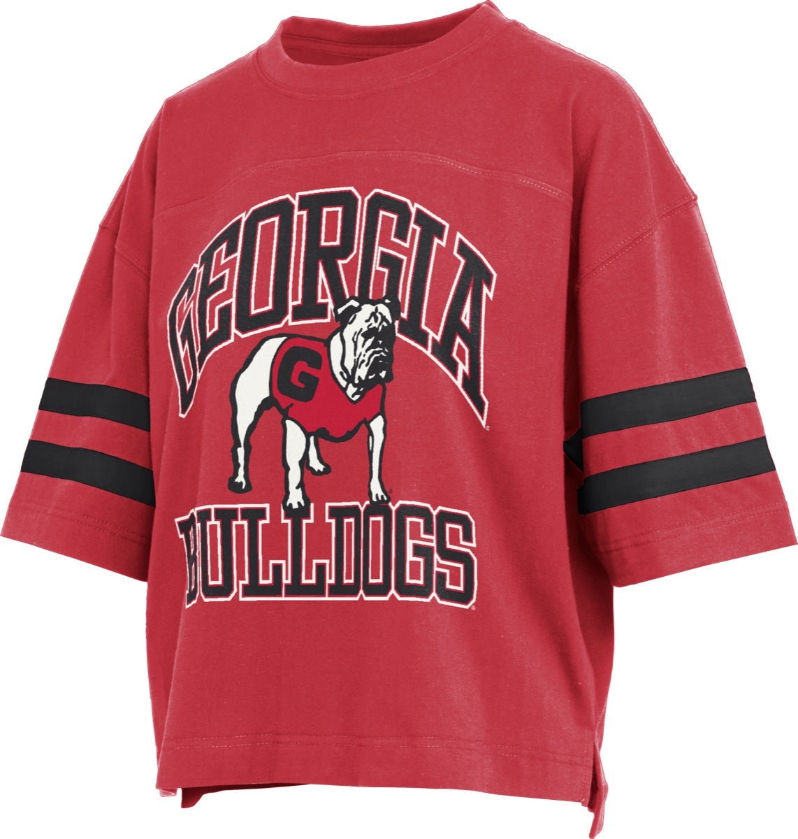 NCAA Georgia Bulldogs Pressbox Wayne Tyler Red Oversized Jersey Top