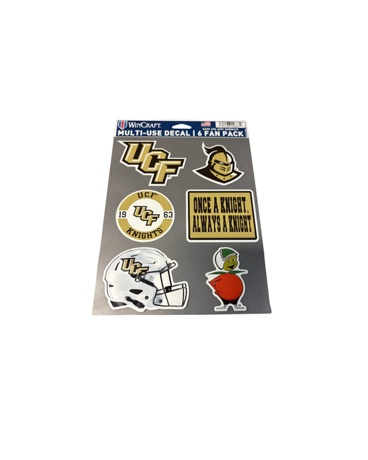 UCF Knights Wincraft Multi-Use 6 Fan Pack Decal
