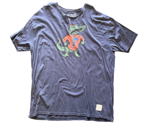 University of Florida Gators Men's Retro Brand Vintage Tri-Blend Charcoal Blue T-Shirt