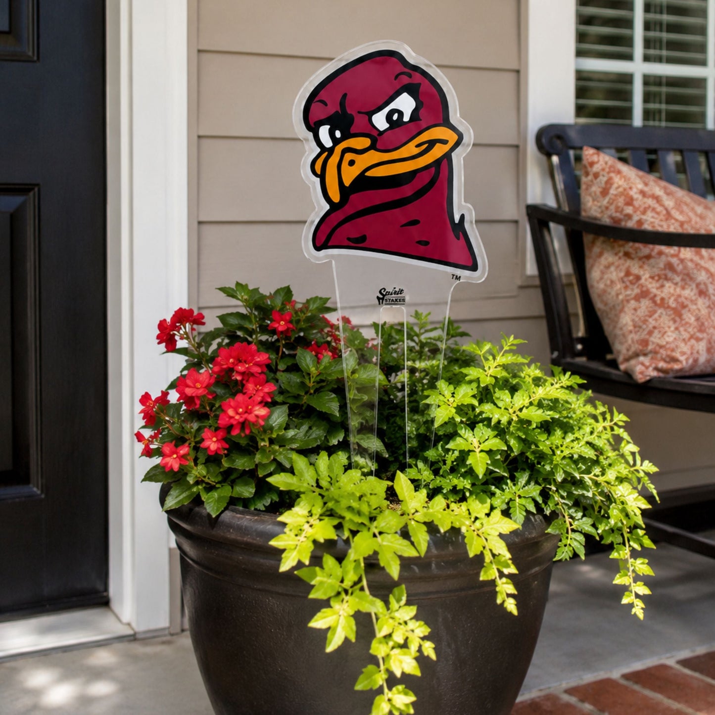 Virginia Tech Hokie Head Medium Garden Stake