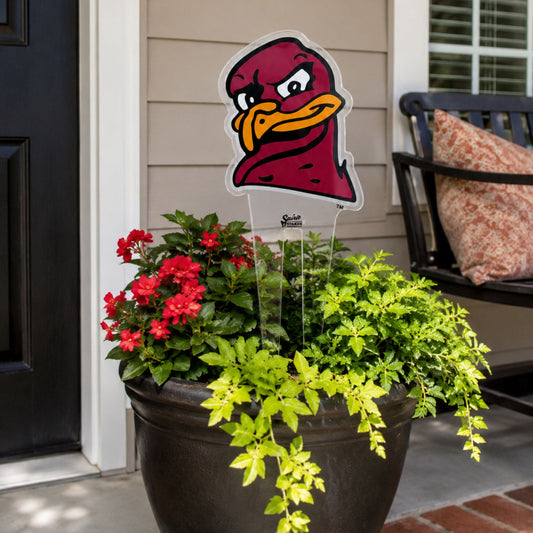 Virginia Tech Hokie Head Medium Garden Stake