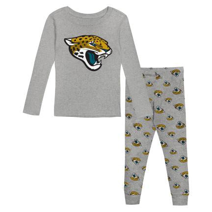 Youth Outerstuff Jacksonville Jaguars Long Sleeve Tee & Pant Sleep Set - Heather Grey