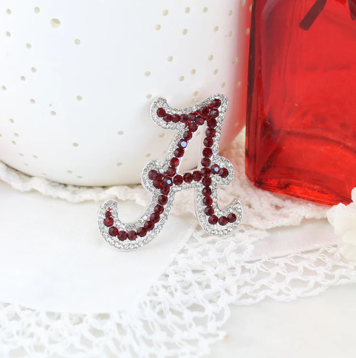 University of Alabama Crimson Tide Seasons Jewelry Alabama "A" Crystal Pin