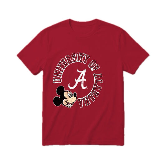 University of Alabama Crimson Tide Mickey Mouse Disney men's cardinal t-shirt