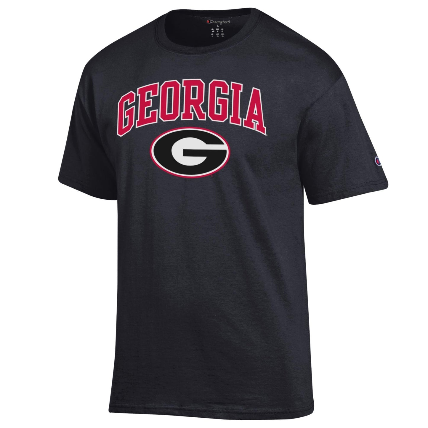 Georgia Bulldogs Men's Champion Georgia Arch Over Oval G Black Tee