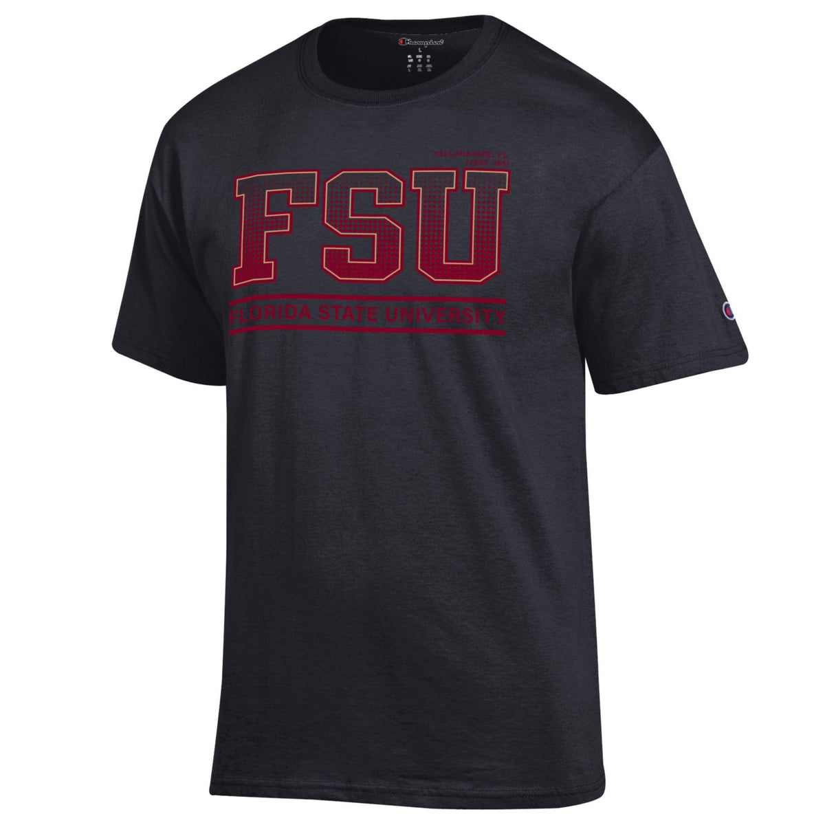Florida State Seminoles Men's Champion FSU Block Black Tee