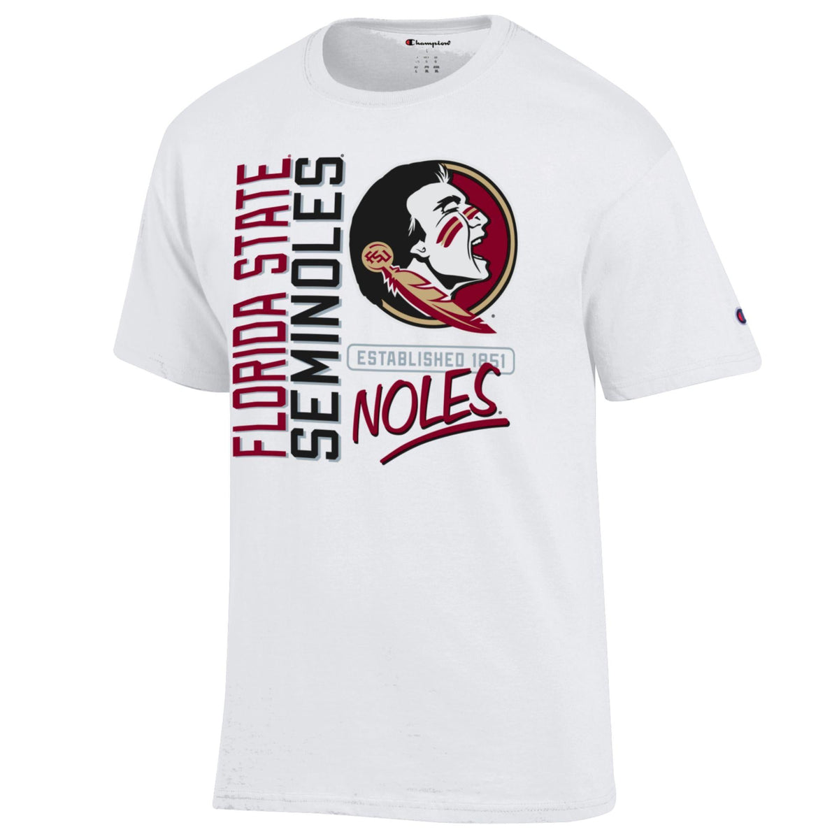 Florida State Seminoles Men's Champion Seminoles Noles Vertical White Tee