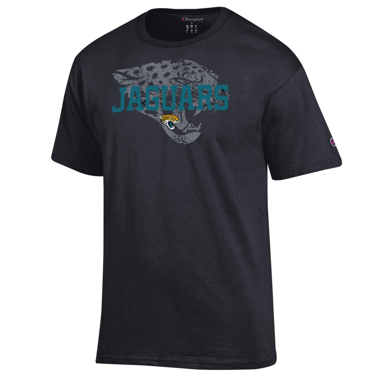 Jacksonville Jaguars Men's Champion Distressed Jaghead Black Tee
