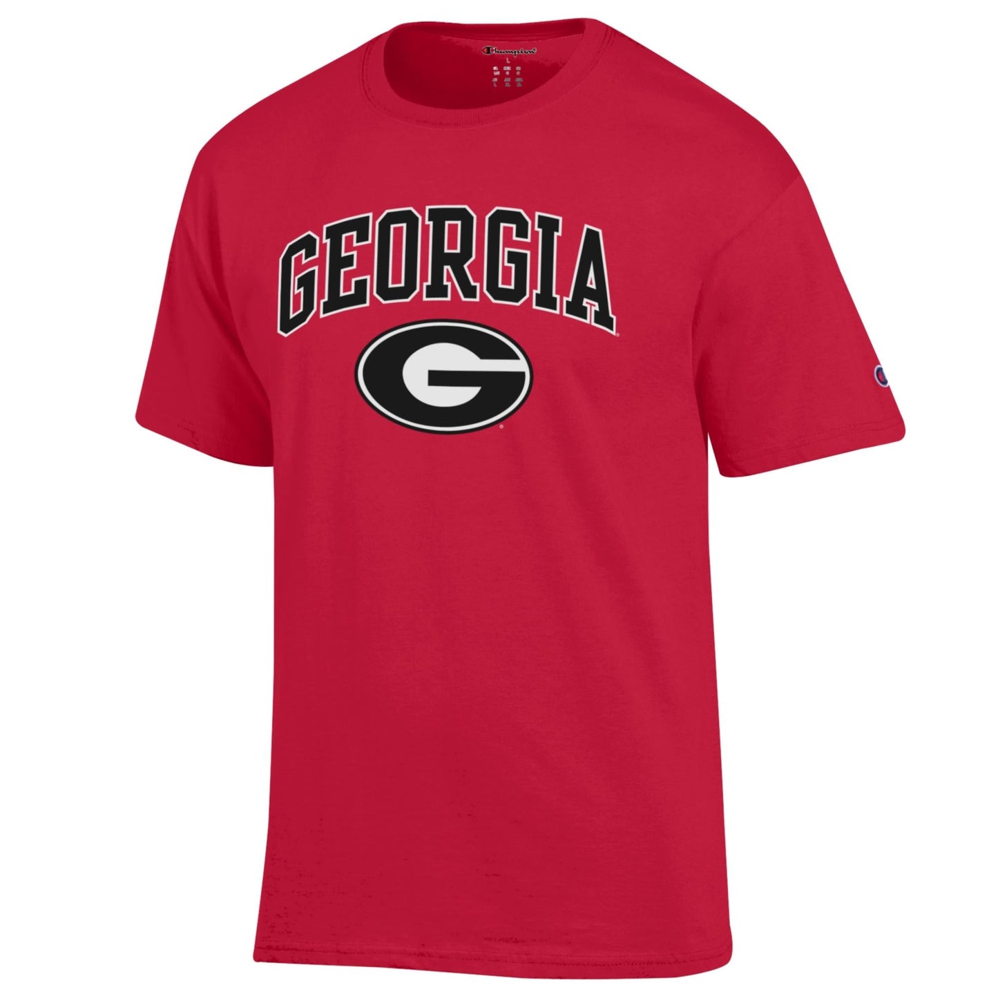 Georgia Bulldogs Men's Champion Georgia Arch Over Oval G Red Tee