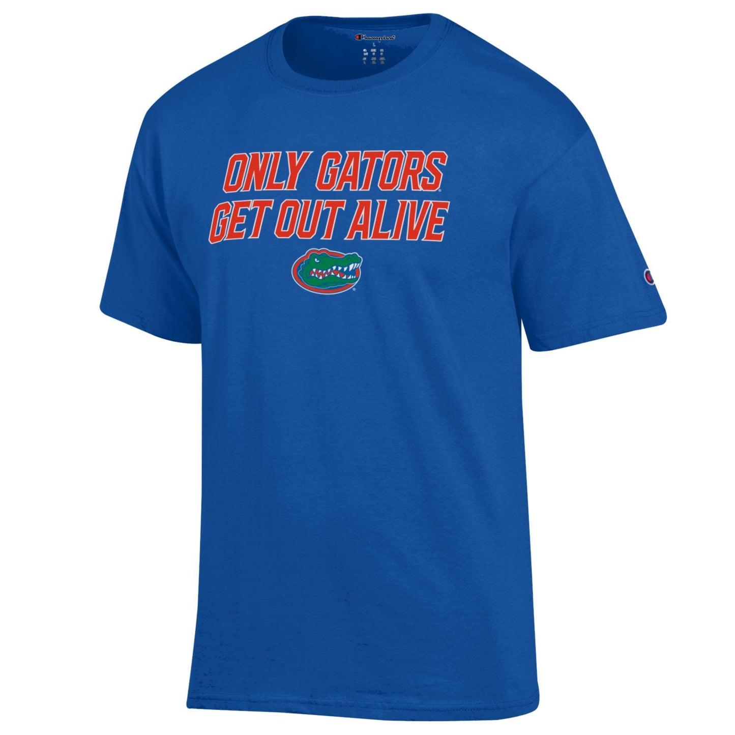Florida Gators Men's Champion Only Gators Get Out Alive Royal Tee