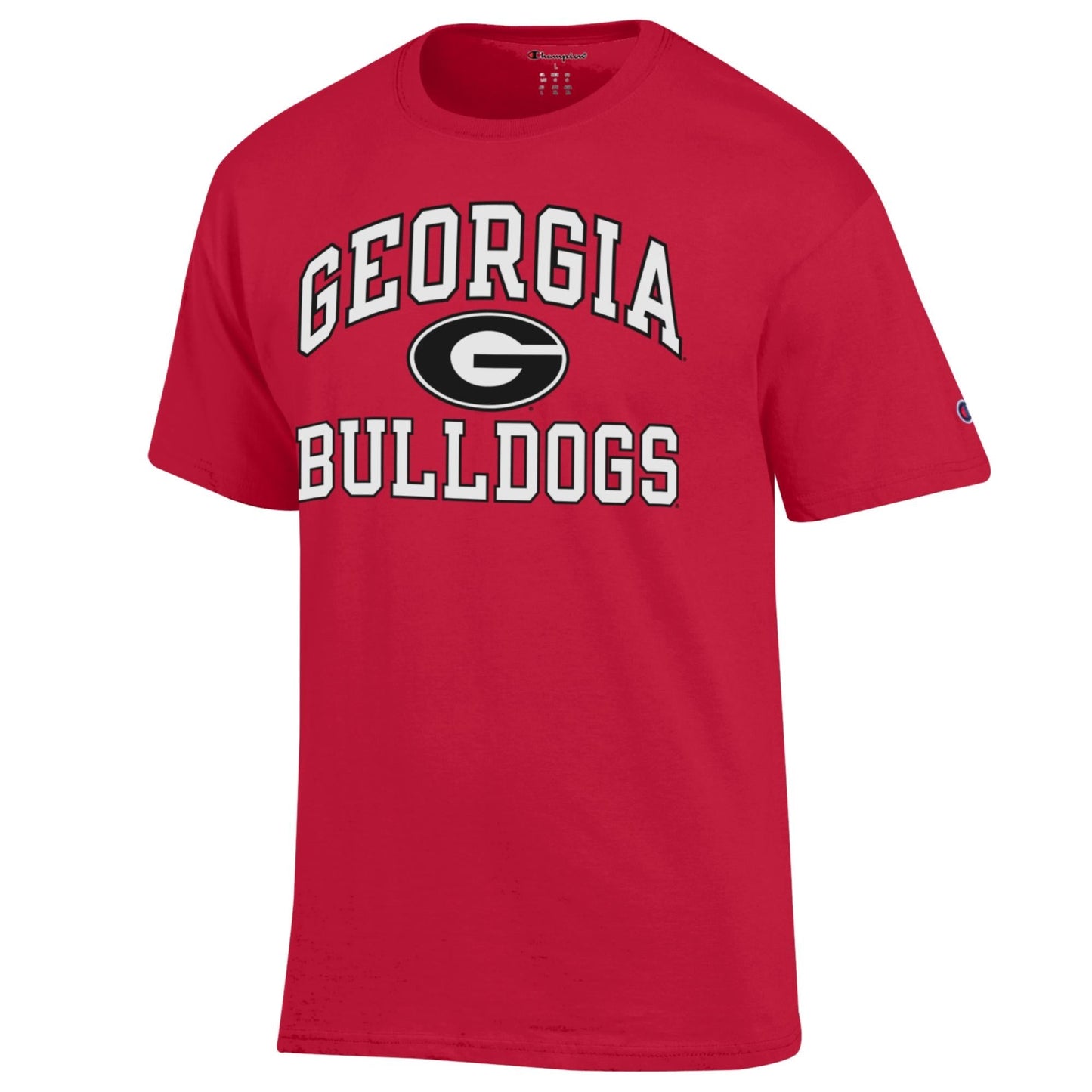 Georgia Bulldogs Men's Champion Georgia Arch Over Oval G Bulldogs Red Tee