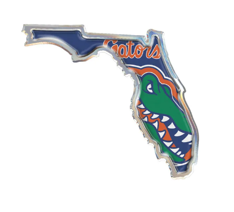 University of Florida Gators Wincraft State Chrome Metal Domed Auto Emblem