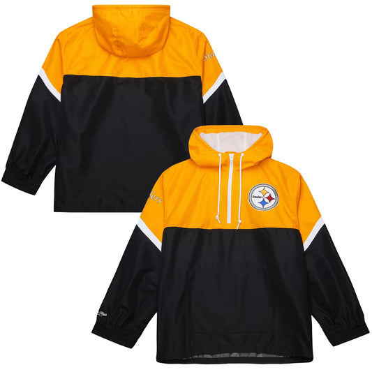Pittsburgh Steelers Mitchell & Ness Men's Tie Breaker Lightweight Windbreaker Anorak Black Jacket