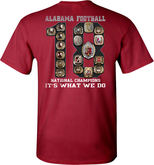 NCAA Alabama Crimson Tide Campus Collection 18 Rings Short Sleeve Tee Cardinal