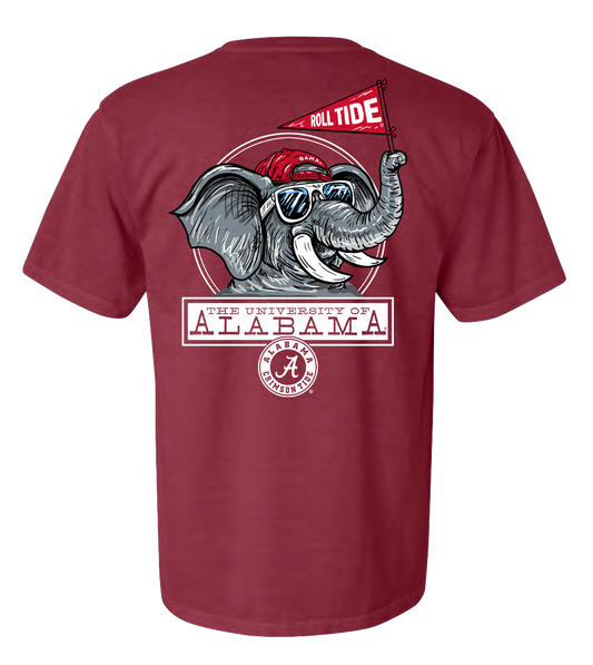 NCAA Alabama Crimson Tide Campus Collection Cool Elephant Comfort Colors Tee Chili