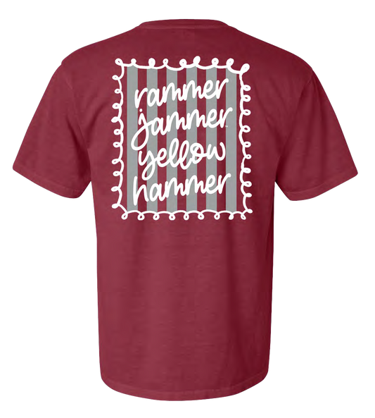 NCAA Alabama Crimson Tide Campus Collection Framed Stripes Comfort Colors Tee Chili