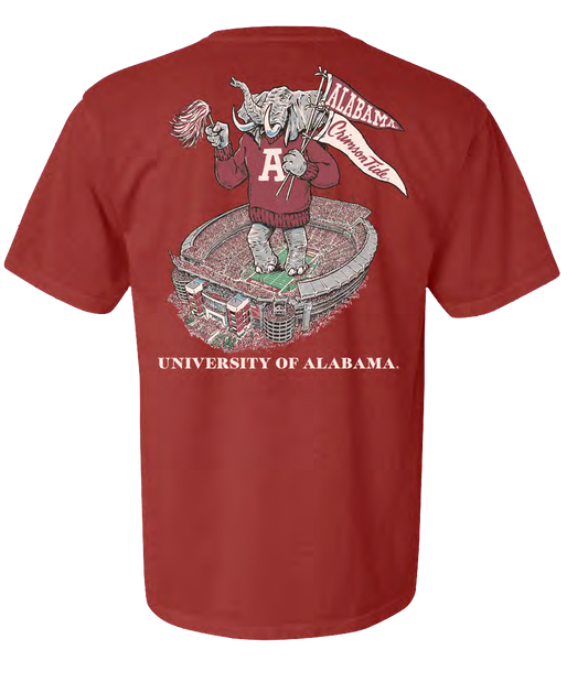 NCAA Alabama Crimson Tide Campus Collection Giant Al Comfort Colors Pocket Tee Chili