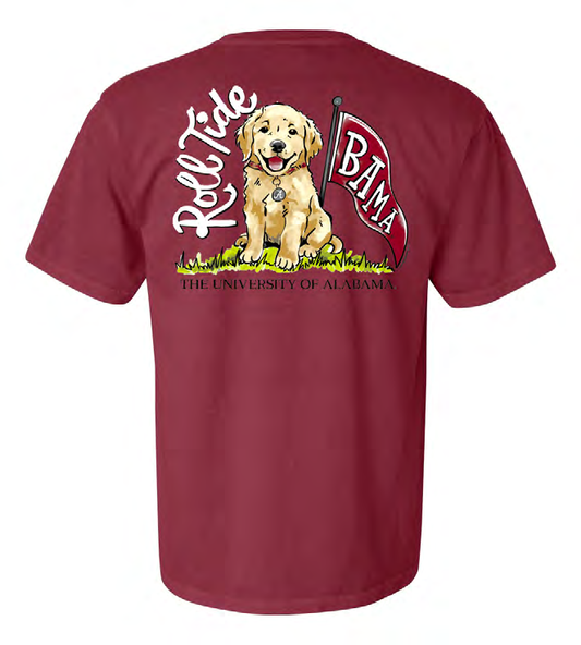 NCAA Alabama Crimson Tide Campus Collection Golden Puppy Comfort Colors Tee Chili