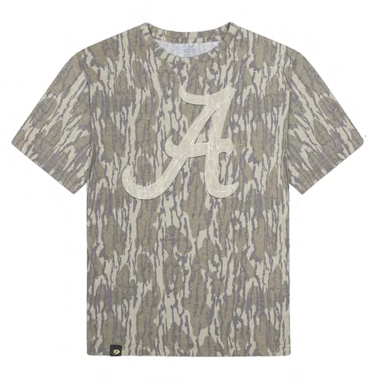 NCAA Alabama Crimson Tide Campus Collection HD Stitched A Mossy Oak Camo Tee Bottomland