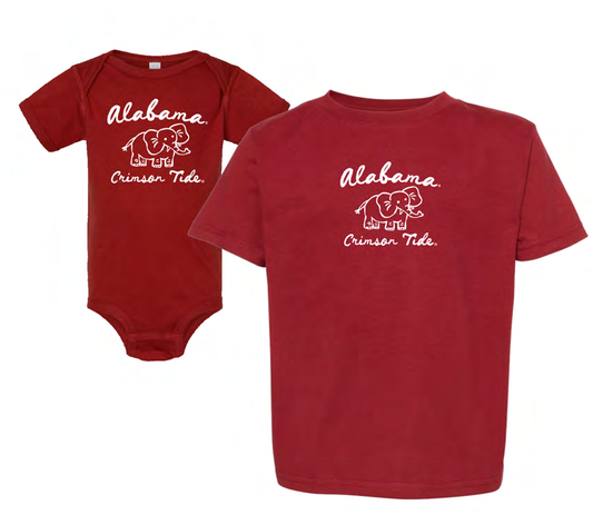 NCAA Alabama Crimson Tide Campus Collection Little Elephant Infant Romper Garnet