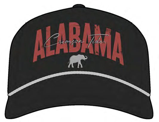 NCAA Alabama Crimson Tide Campus Collection Script Over Block Adjustable Cap Black