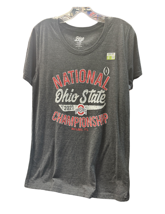 Ohio State Buckeyes  Women's 2021 Championship Charcoal Tee