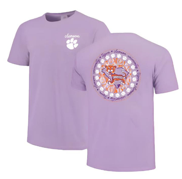 Clemson Tigers Image One Mascot Circle Pattern Tee