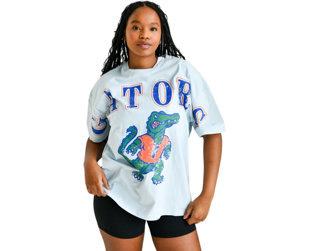 Florida Gators Gameday Social Southern Split Band Tee Powder Blue