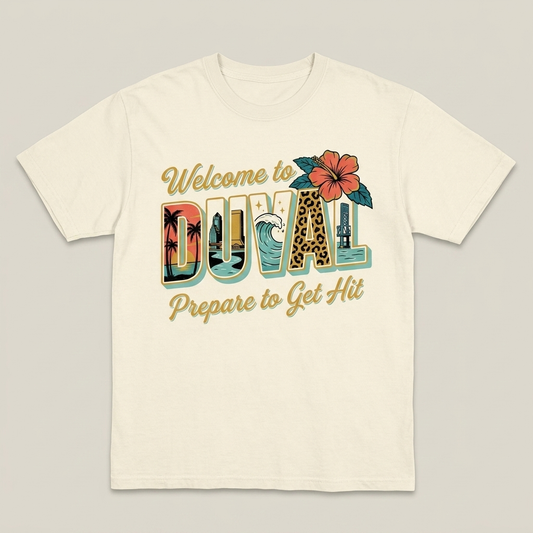 Welcome to Duval Postcard T-Shirt – Comfort Colors Ivory