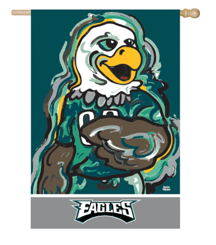 Philadelphia Eagles Evergreen Suede  Justin Patten 29X43 Flag