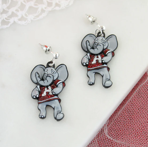 University of Alabama Crimson Tide Seasons Jewelry "Big AL" Crystal Earrings