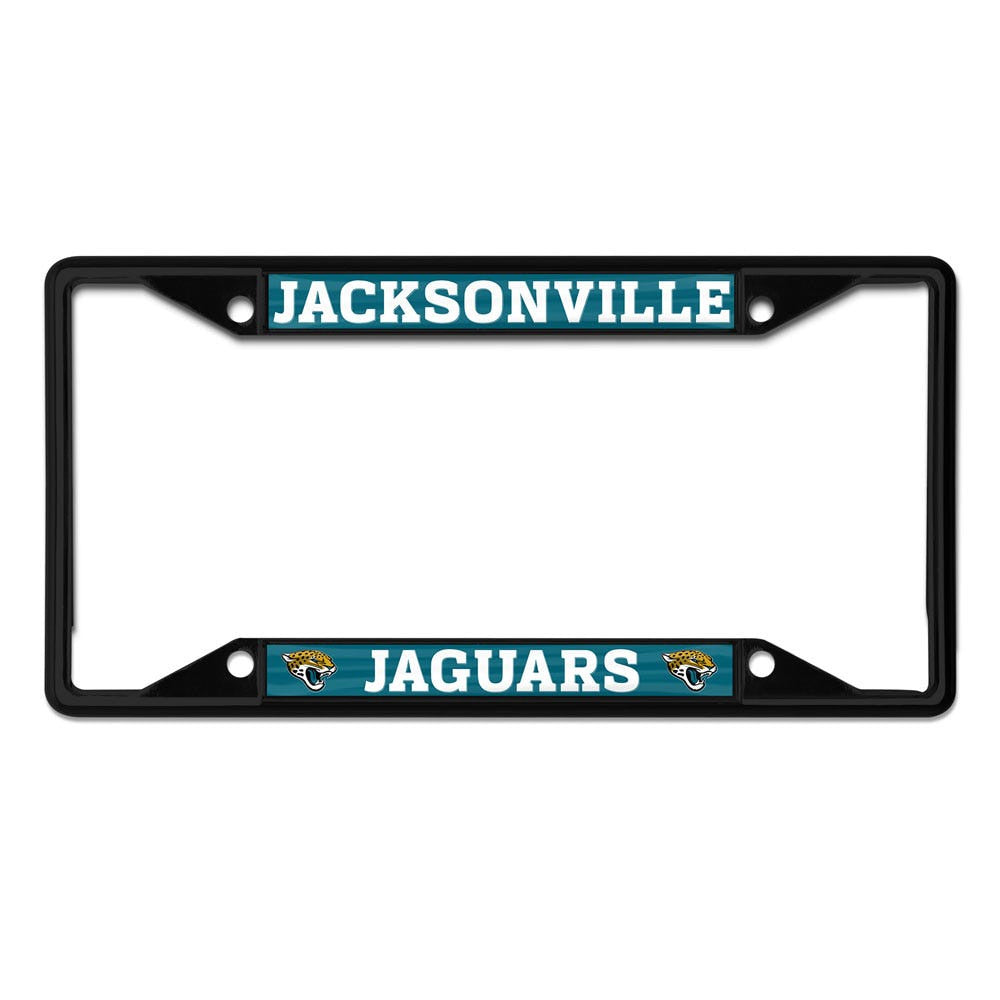 NFL Jacksonville Jaguars WinCraft Stainless Steel License Plate Frame Teal and Black