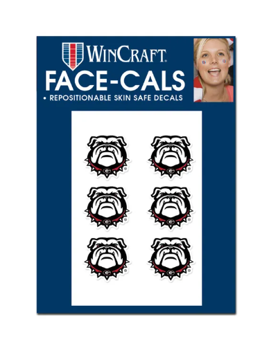 University of Georgia Bulldogs Wincraft Bulldog Face Tattoo - officially licensed fan gear